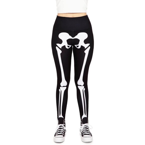 Skeleton Halloween Costumes Leggings Women High Waisted Spooky Cosplay - Picture 5 of 5